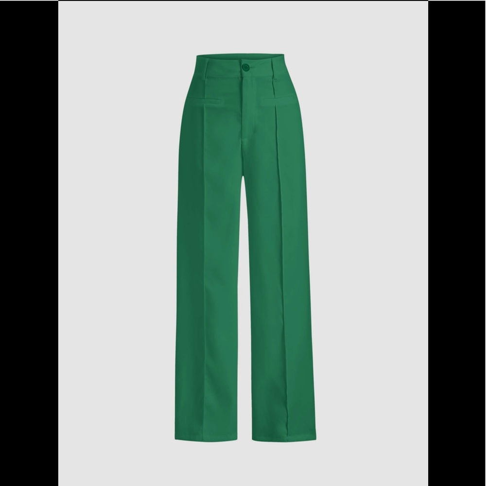 Solid Stitch Straight Leg Trousers